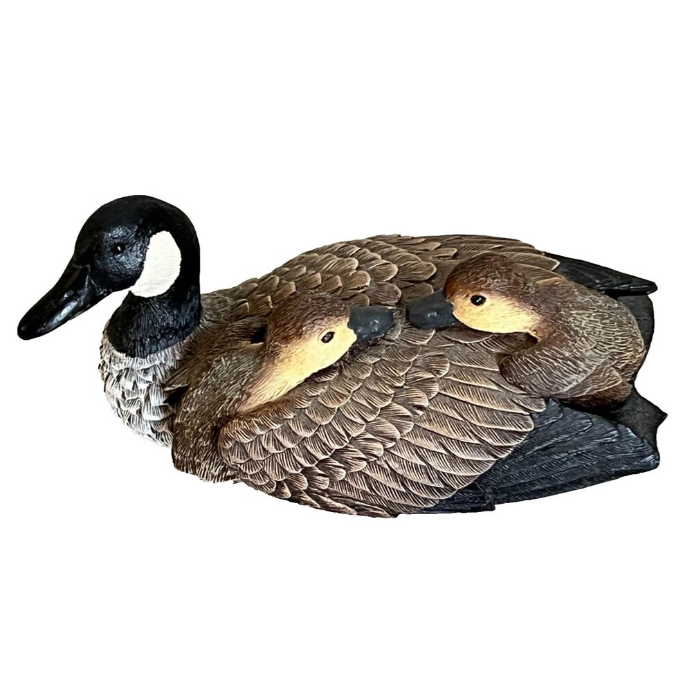 Heritage Artists J.B. Garton Canada Goose w/ Chicks Figurine Decor Handmade Vtg
